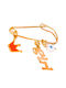 Gatsa Child Safety Pin made of Gold Plated Silver with Constantinato for Girl