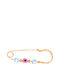 Gatsa Child Safety Pin made of Gold 9K with Constantinato for Girl