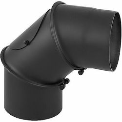 Darco Γωνία Σύνδεσης Καπνοδόχου Μεταλλική 180mm Μαύρη
