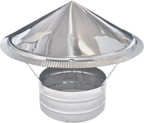 Spiroduct Καπέλο Καπνοδόχου Inox 180mm Ασημί