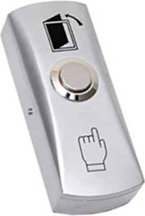 Complete Wall Push Exit Button with Frame Silver EB004