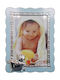 Heart Kinder Fotorahmen Metallisch Blau