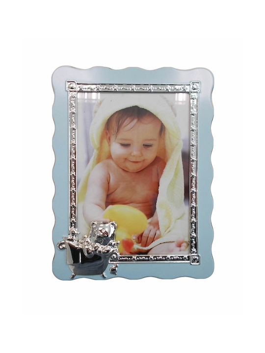 Kinder Fotorahmen Metallisch Hellblau 13x18cm