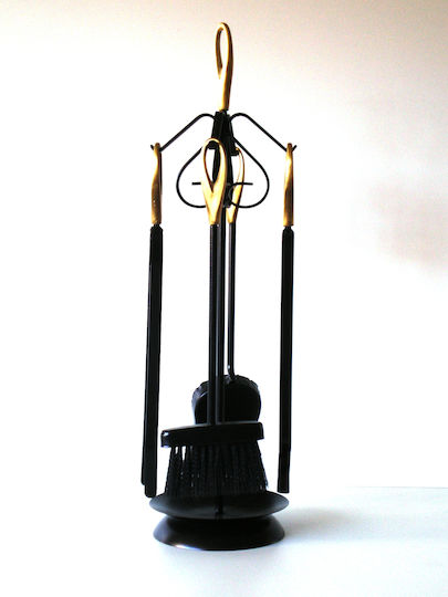 Fireplace Tool Set with Stand Holder Black
