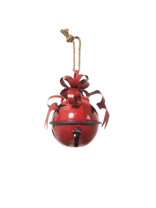 Hängendes Glocke Ornament Metallisch Rot 26x26cm