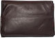 Tobacco Pouch Made of Brown Artificial Leather with Magnetic Closure 11x7.5cm