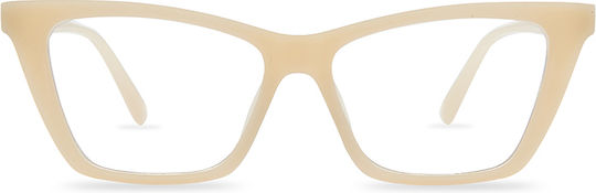 Perspectiv Men's Reading Glasses +1.00 in Beige color #Y-MILKYWHITE+1.00