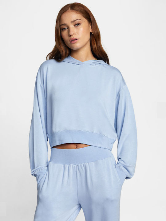 RVCA Women's Cropped Hooded Sweatshirt Light Blue