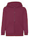 Women's Sweatshirt Jacket Hooded Burgundy