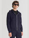 Antony Morato Men's Sweatshirt Jacket with Hood and Pockets Navy Blue