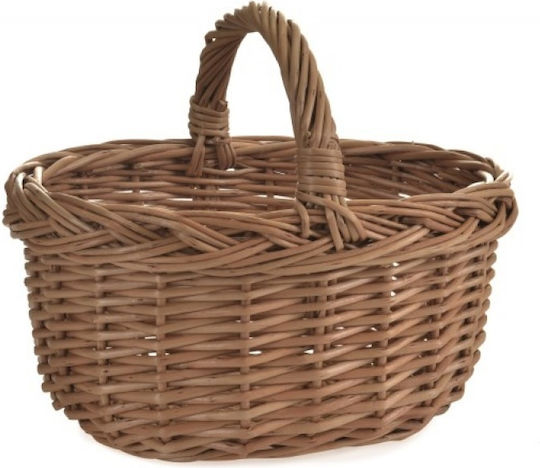 Egmont Toys Διακοσμητικό Καλάθι Μπαμπού με Χερούλια Καφέ 23x17x18εκ.
