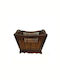 Decorative Basket Wooden with Handles Brown 42x44x49cm