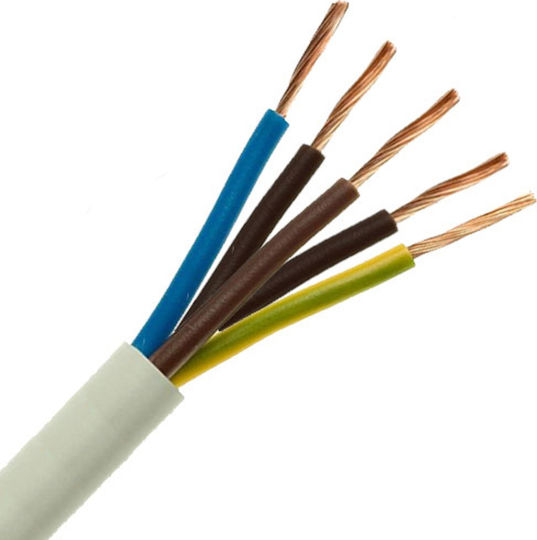 Nymhy Power Cord with Cable Properties 5x1.5mm² in White Colour 1m Flexible