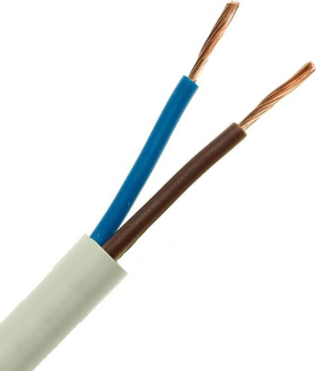 Nymhy Power Cord with Cable Properties 2x1mm² in White Colour 1m Flexible