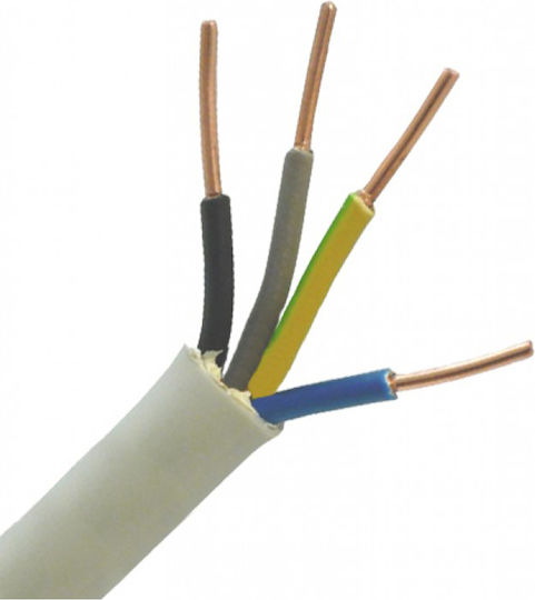 Power Cord with Cable Properties 4x1.5mm² in White Colour 1m Flexible