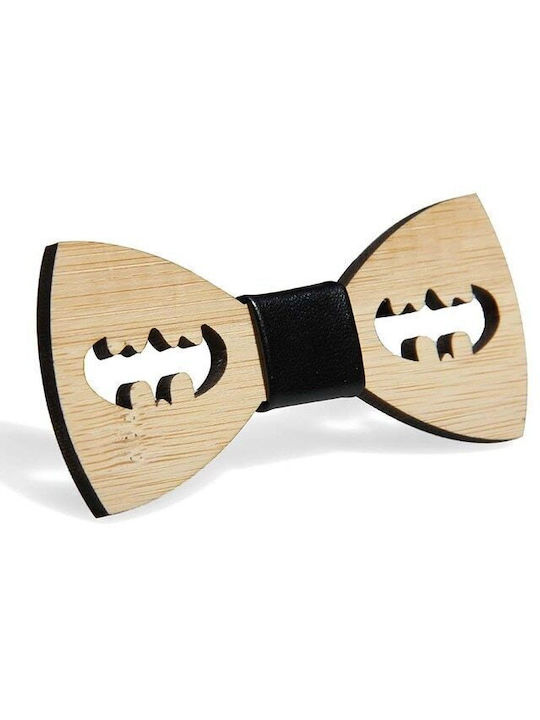 Wooden Bow Tie Beige