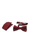 Set Papion din material textil cu batista Burgundy