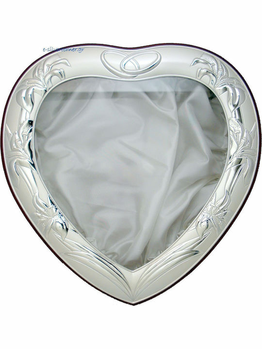 Tabletop Heart Shaped Wedding Crown Case Brown 28.5x30cm