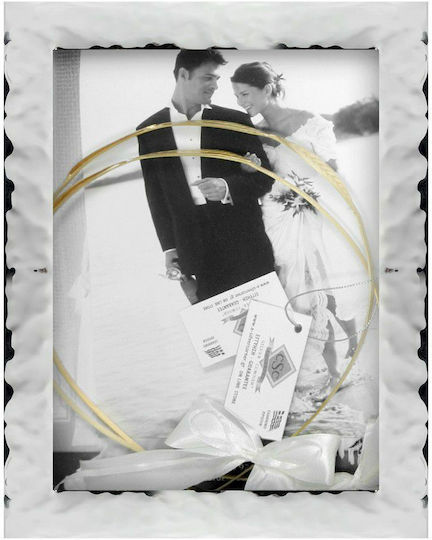 Hochzeitskronen-Etui Fotografierahmen Rechteck Silber 26x21εκ.