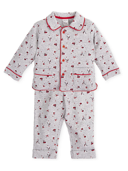 Tutto Piccolo Set Top & Bottom Kids Winter Pyjamas Gray