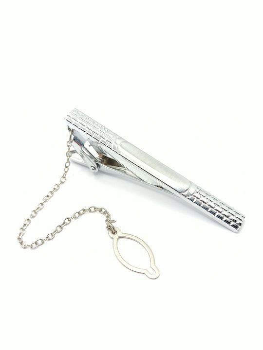 PS Silver Steel Tie Clip Silver 7.5x0.6cm