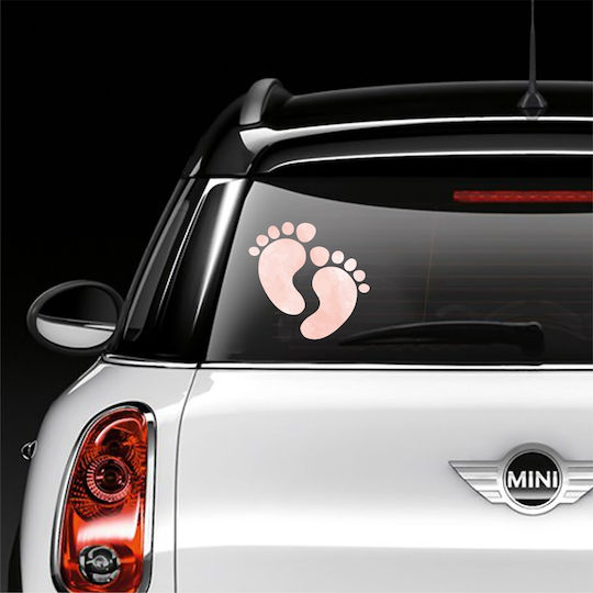 Σήμα Baby on Board με Αυτοκόλλητο Ροζ