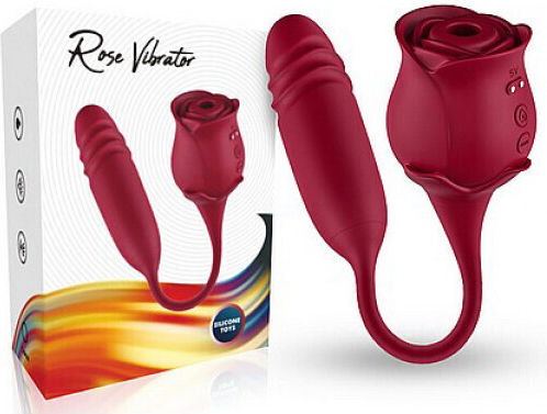 Clitoral Air Suction Rose Thrusting Δονητής Bullet 31cm Ροζ