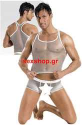 Sexy Ανδρικό Top Λευκό