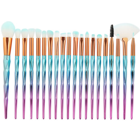 Professional Set with Makeup Brushes made of Synthetic Hair Diamond Handle Makeup 20pcs