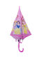 Kinder Regenschirm Gebogener Handgriff Rosa mit Durchmesser 85cm.