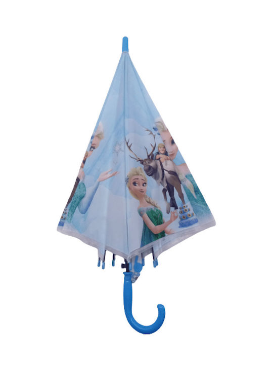 Kinder Regenschirm Gebogener Handgriff Blau mit Durchmesser 85cm.