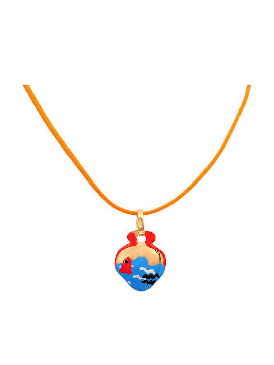 Kinderhalskette Sternzeichen aus Gold mit Seil 14K 011329