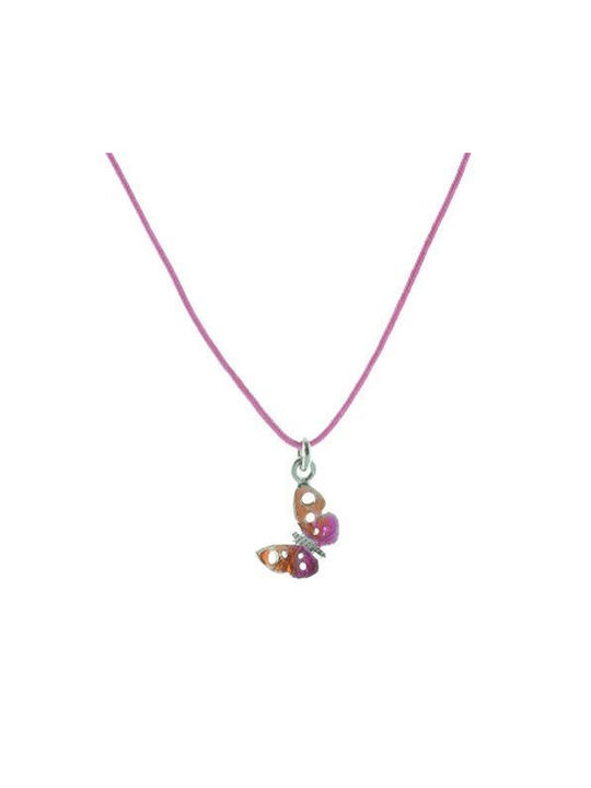 Silver Rope Kids Necklace Butterfly 93503