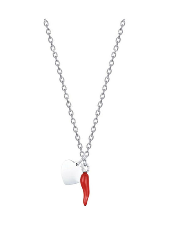 Luca Barra Steel Chain Kids Necklaces Heart JC107