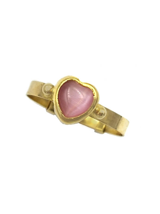 Gold Opening Kids Ring with Design Heart 14K D074