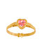 Gold Opening Kids Ring with Design Heart 14K PKD003A