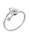 White Gold Opening Kids Ring with Design Bow 9K P-27328