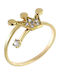 Gold Opening Kids Ring with Design Crown 9K P-55434