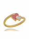 Paraxenies Vergoldet Kinder Ring mit Design Herz Eröffnung aus Silber KIDS001