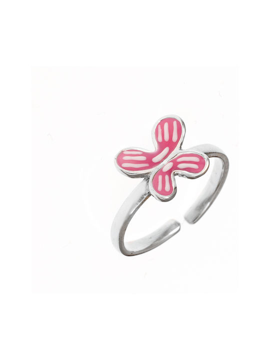 Silver Opening Kids Ring with Design Butterfly 18246