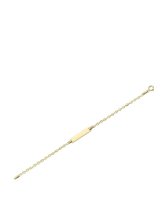 Kontopoulos Kids Bracelet ID from Gold 9K with Heart