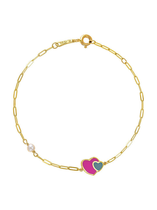 Papoulidis Jewellery Kinderarmband aus Gold 9K mit Herz
