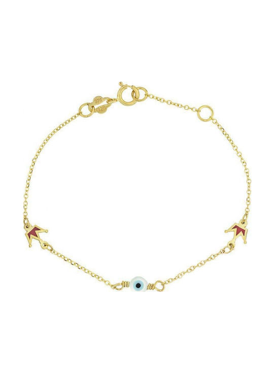 Art d or Kids Bracelet Chain from Gold 9K with Crown