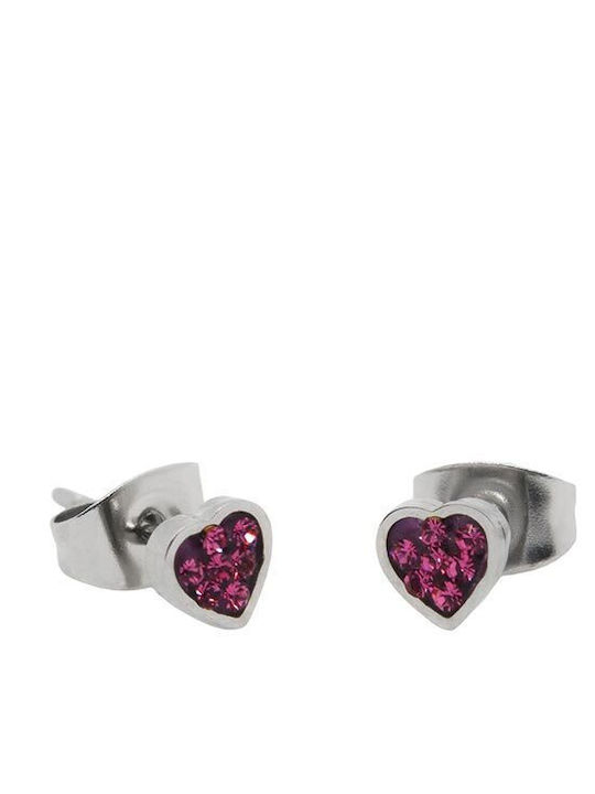 Hypoallergenic Steel Studs Kids Earrings Hearts