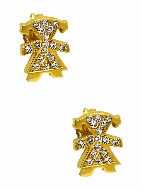 Goldjewels Kids Earrings Studs with Stones from Gold 14K
