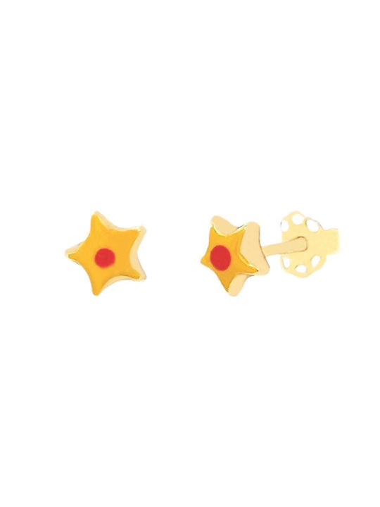 Παιδικά Σκουλαρίκια Καρφωτά Αστέρια από Χρυσό 18K
