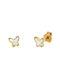 Gold Studs Kids Earrings Butterflies 14K