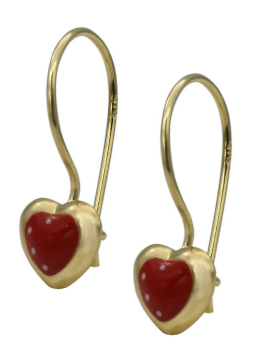 Gold Studs Kids Earrings Hearts 9K