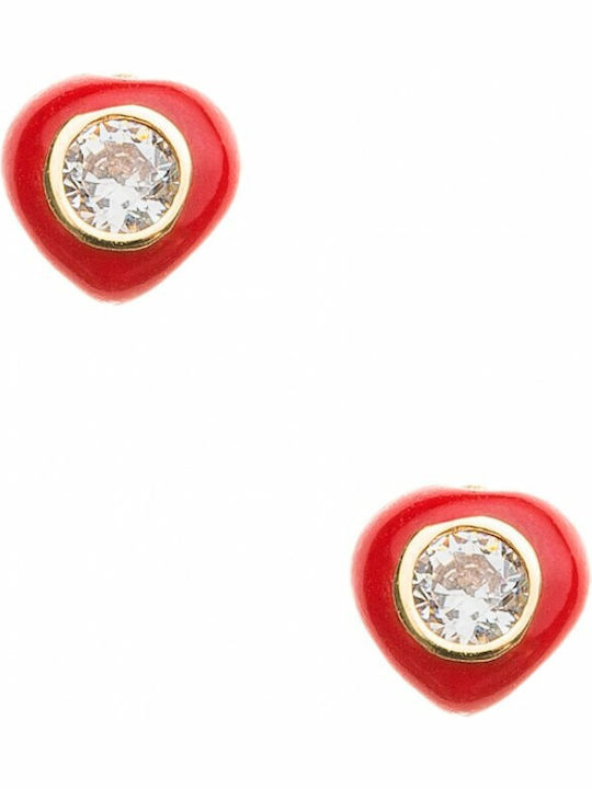 Kritsimis Hypoallergenic Gold Studs Kids Earrings Hearts 14K