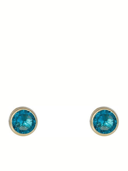 Gold Studs Kids Earrings with Stones 9K